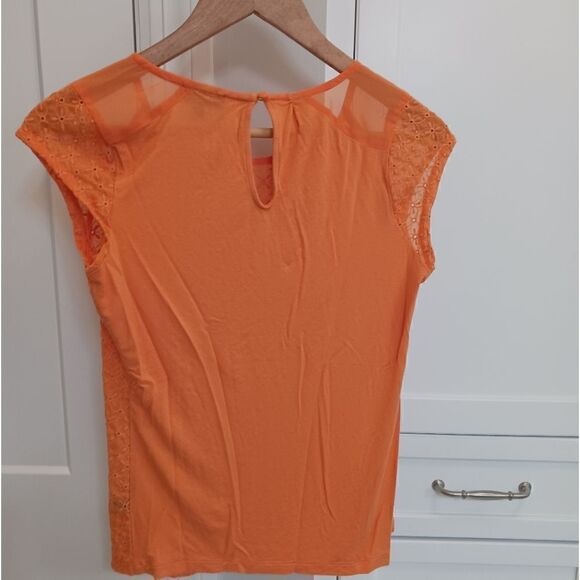 LIMITED  Eyelet Floral Short Sleeve Blouse Orange - Picture 5 of 10